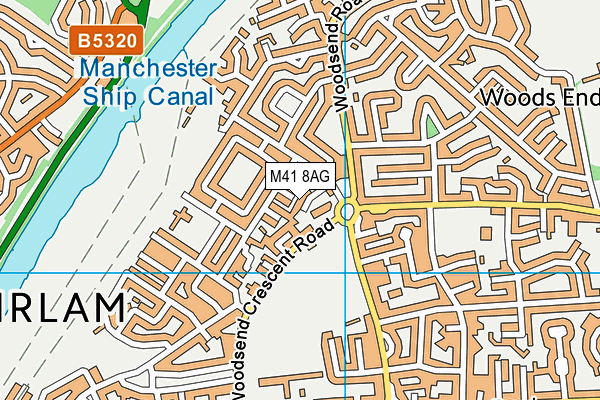 M41 8AG map - OS VectorMap District (Ordnance Survey)