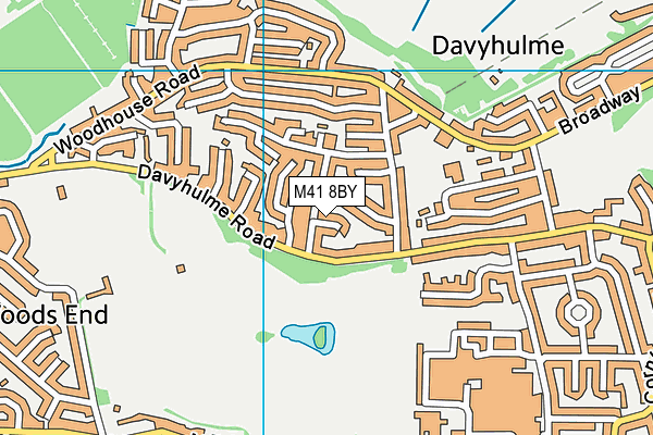 M41 8BY map - OS VectorMap District (Ordnance Survey)