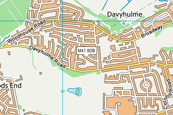 M41 8DB map - OS VectorMap District (Ordnance Survey)