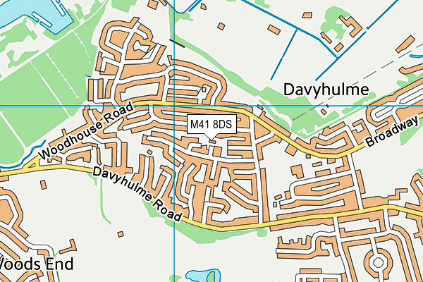 M41 8DS map - OS VectorMap District (Ordnance Survey)