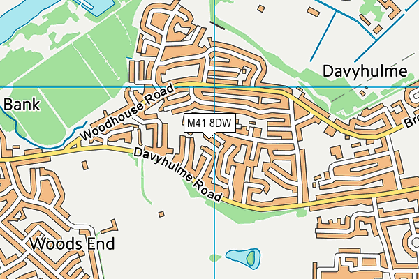 M41 8DW map - OS VectorMap District (Ordnance Survey)