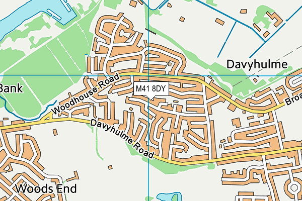 M41 8DY map - OS VectorMap District (Ordnance Survey)