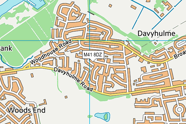 M41 8DZ map - OS VectorMap District (Ordnance Survey)
