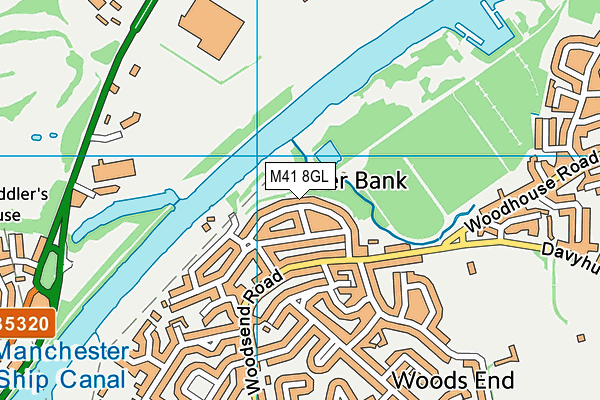 M41 8GL map - OS VectorMap District (Ordnance Survey)