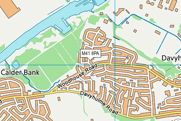 M41 8PA map - OS VectorMap District (Ordnance Survey)