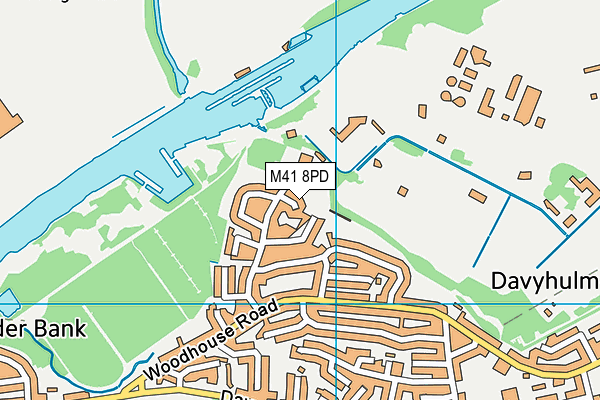 M41 8PD map - OS VectorMap District (Ordnance Survey)