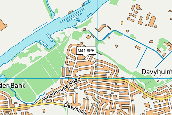 M41 8PF map - OS VectorMap District (Ordnance Survey)