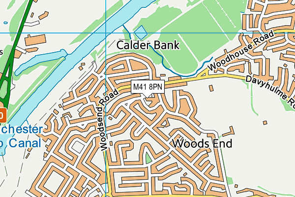 M41 8PN map - OS VectorMap District (Ordnance Survey)