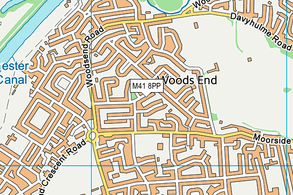 M41 8PP map - OS VectorMap District (Ordnance Survey)