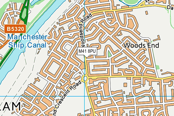 M41 8PU map - OS VectorMap District (Ordnance Survey)