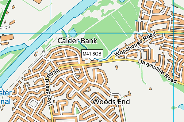 M41 8QB map - OS VectorMap District (Ordnance Survey)