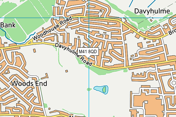 M41 8QD map - OS VectorMap District (Ordnance Survey)