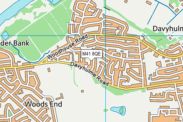 M41 8QE map - OS VectorMap District (Ordnance Survey)