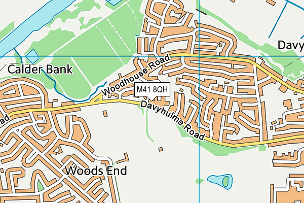 M41 8QH map - OS VectorMap District (Ordnance Survey)