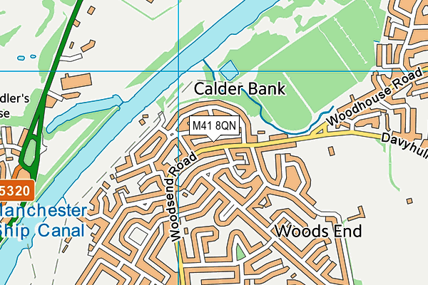 M41 8QN map - OS VectorMap District (Ordnance Survey)