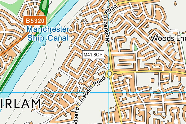M41 8QP map - OS VectorMap District (Ordnance Survey)