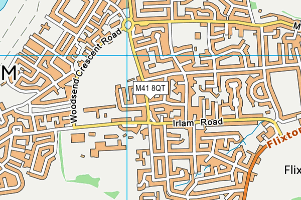 M41 8QT map - OS VectorMap District (Ordnance Survey)