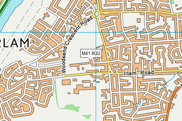 M41 8QU map - OS VectorMap District (Ordnance Survey)