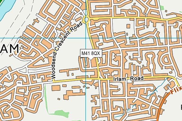 M41 8QX map - OS VectorMap District (Ordnance Survey)