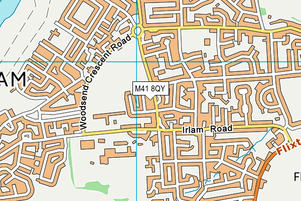 M41 8QY map - OS VectorMap District (Ordnance Survey)