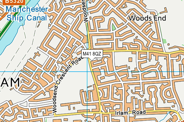 M41 8QZ map - OS VectorMap District (Ordnance Survey)