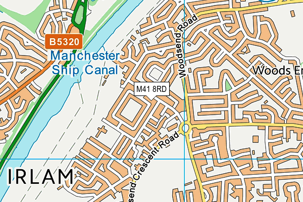 M41 8RD map - OS VectorMap District (Ordnance Survey)