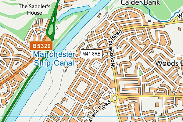 M41 8RE map - OS VectorMap District (Ordnance Survey)