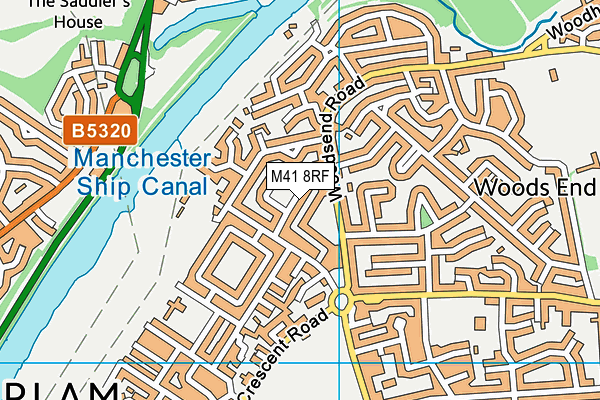 M41 8RF map - OS VectorMap District (Ordnance Survey)