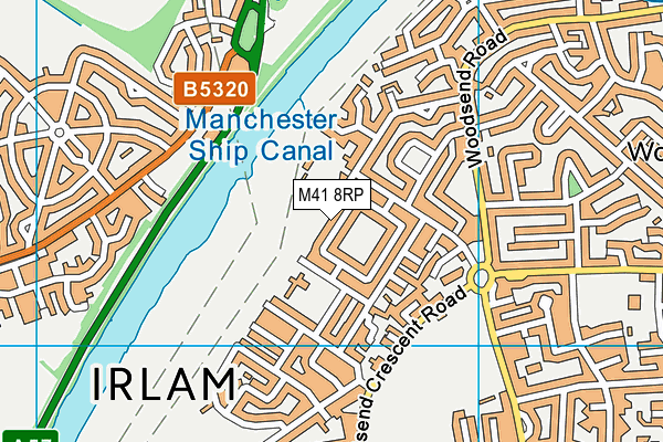 M41 8RP map - OS VectorMap District (Ordnance Survey)