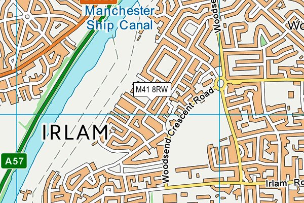 M41 8RW map - OS VectorMap District (Ordnance Survey)