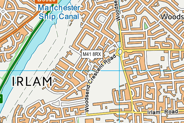 M41 8RX map - OS VectorMap District (Ordnance Survey)