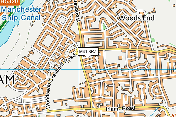 M41 8RZ map - OS VectorMap District (Ordnance Survey)