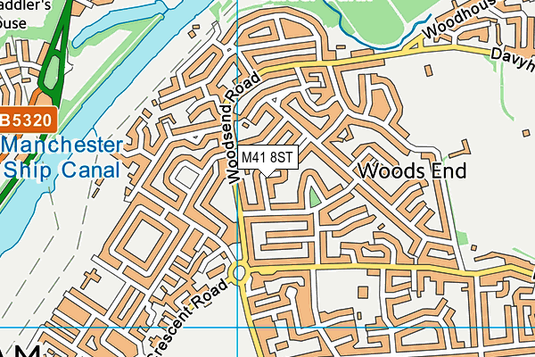 M41 8ST map - OS VectorMap District (Ordnance Survey)