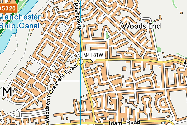 M41 8TW map - OS VectorMap District (Ordnance Survey)