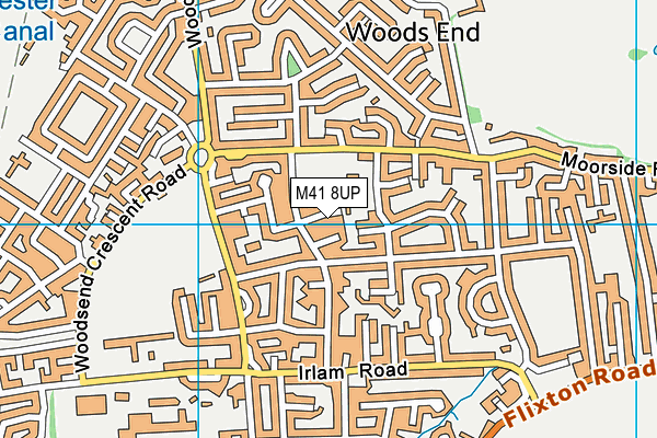 M41 8UP map - OS VectorMap District (Ordnance Survey)