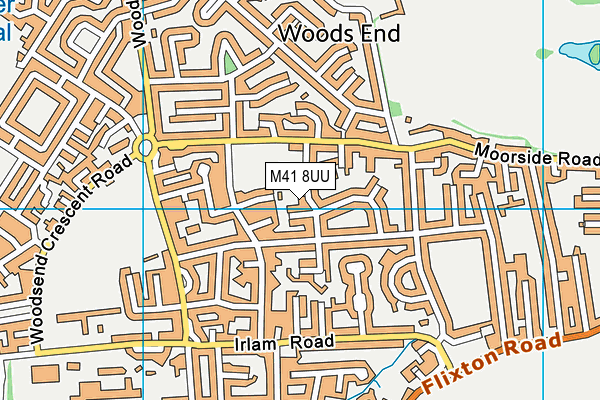 Flixton Cricket And Sports Club map (M41 8UU) - OS VectorMap District (Ordnance Survey)