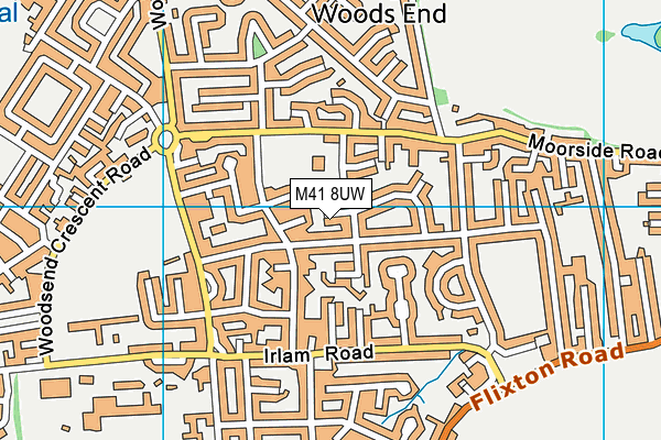 M41 8UW map - OS VectorMap District (Ordnance Survey)