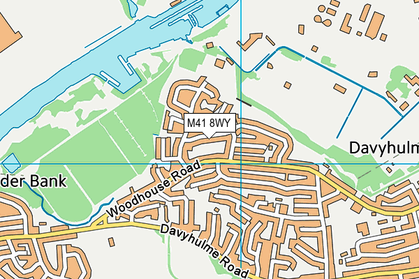 M41 8WY map - OS VectorMap District (Ordnance Survey)