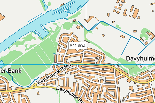 M41 8WZ map - OS VectorMap District (Ordnance Survey)
