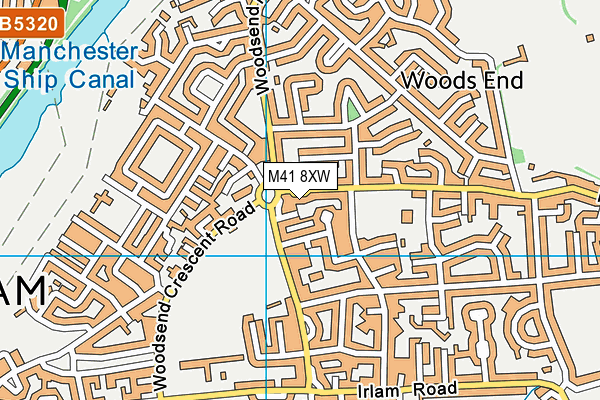 M41 8XW map - OS VectorMap District (Ordnance Survey)