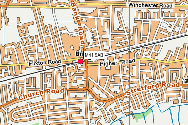 M41 9AB map - OS VectorMap District (Ordnance Survey)