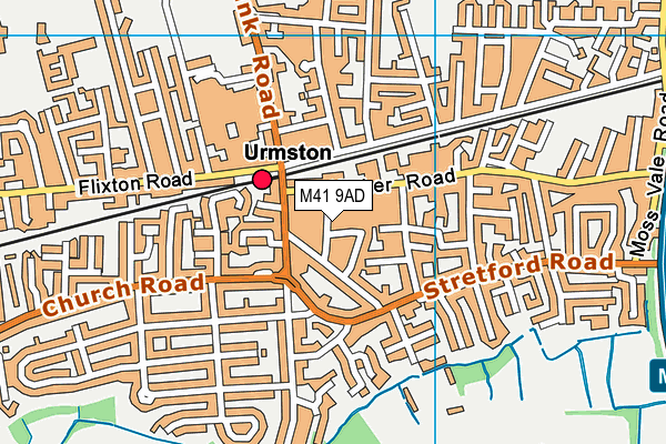 M41 9AD map - OS VectorMap District (Ordnance Survey)