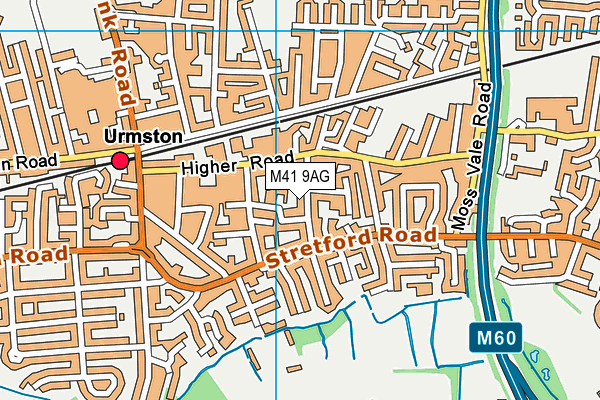 M41 9AG map - OS VectorMap District (Ordnance Survey)