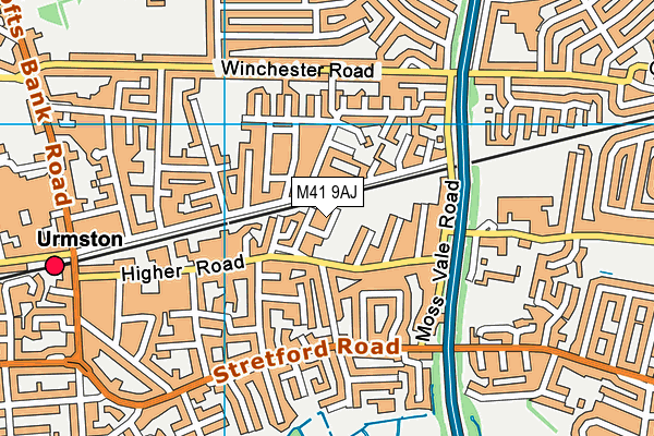 M41 9AJ map - OS VectorMap District (Ordnance Survey)