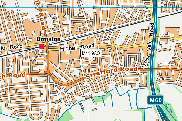 M41 9AQ map - OS VectorMap District (Ordnance Survey)