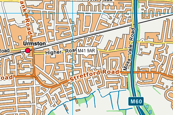 M41 9AR map - OS VectorMap District (Ordnance Survey)