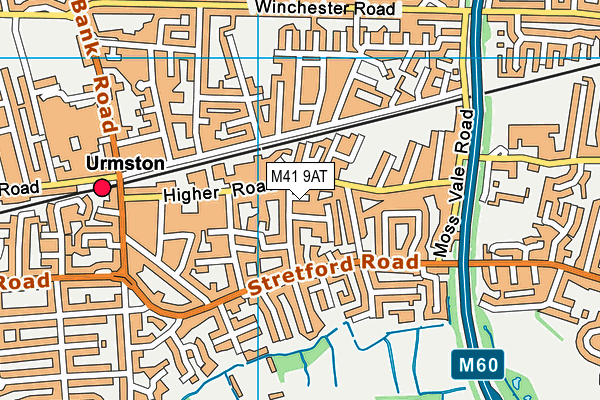 M41 9AT map - OS VectorMap District (Ordnance Survey)