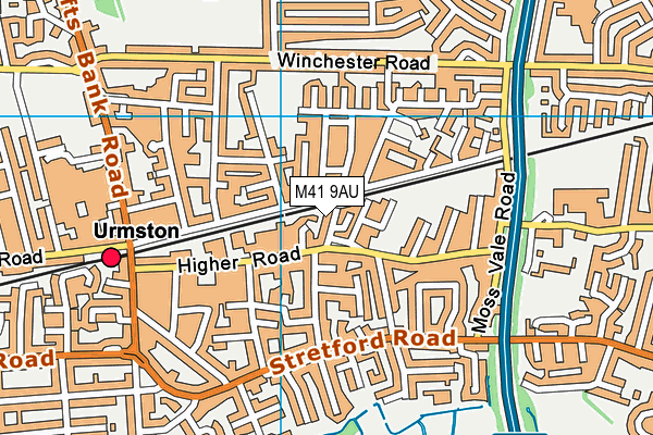 M41 9AU map - OS VectorMap District (Ordnance Survey)