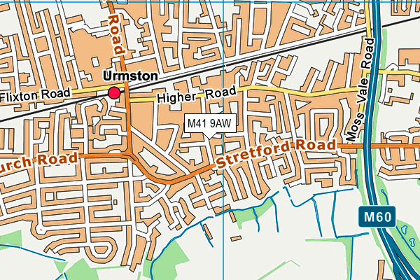 M41 9AW map - OS VectorMap District (Ordnance Survey)