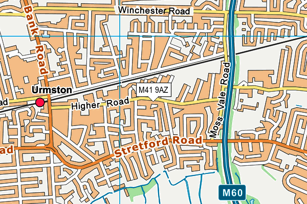 M41 9AZ map - OS VectorMap District (Ordnance Survey)